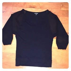 Express blouse, sheer sleeves, Size XS